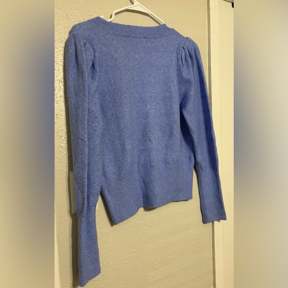Express Blue Button-Up Sweater - image 4